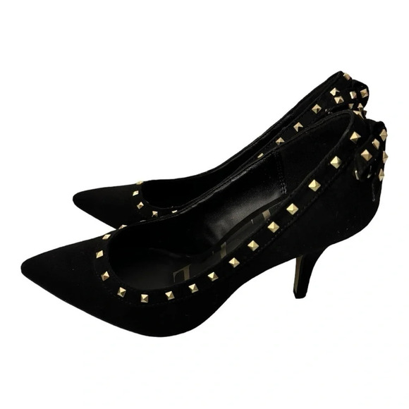 Elle Black Faux Suede Pumps - Picture 6 of 6